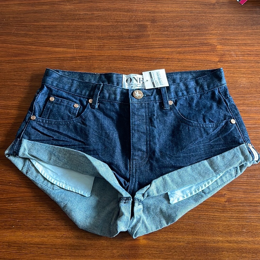 One Teaspoon raw bandit denim shorts 27
